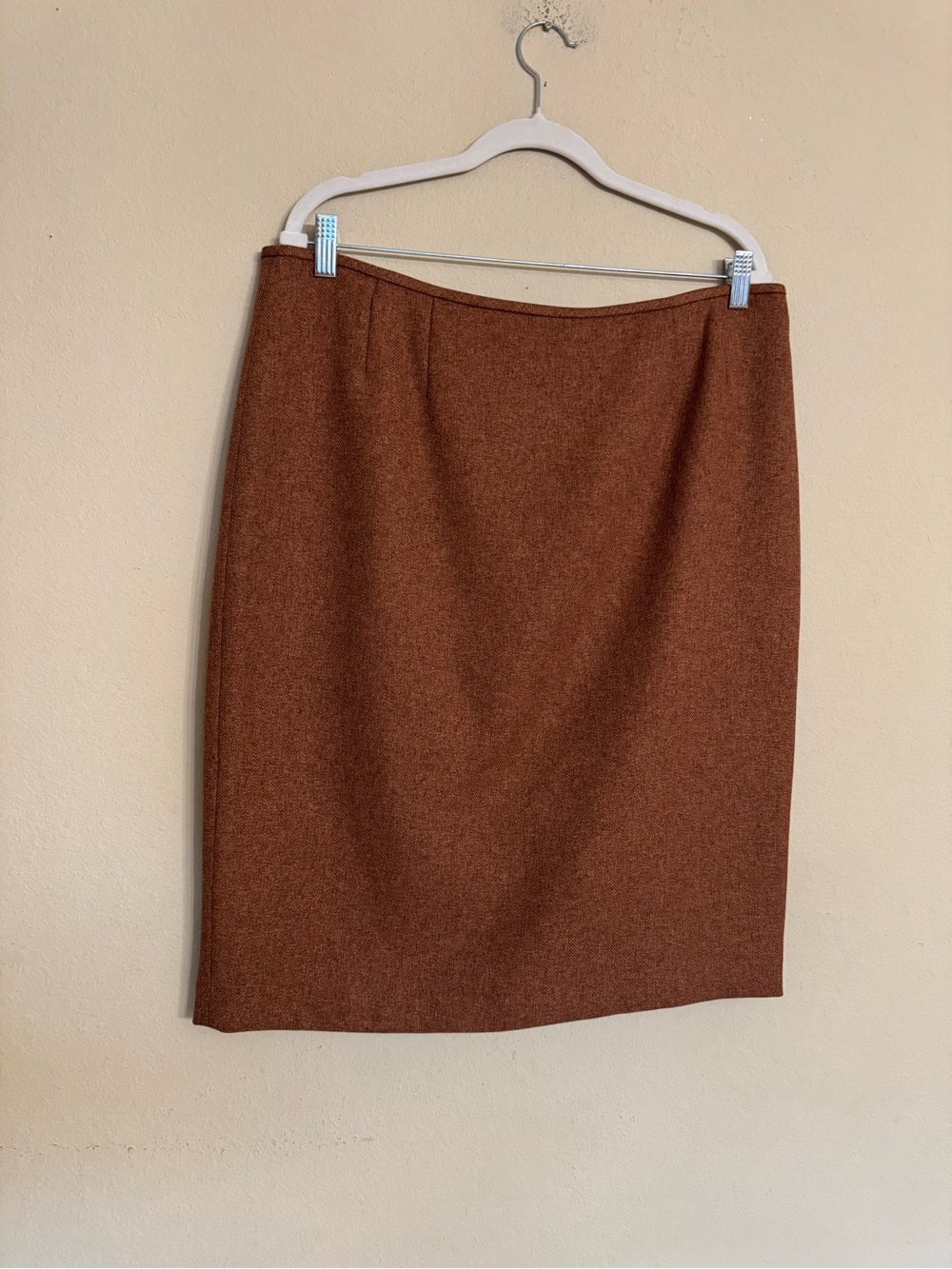 Le Suit Womens Skirt Blazer Suit Sz 14 Rust Terracota Brown Harringbone Business - Picture 6 of 16